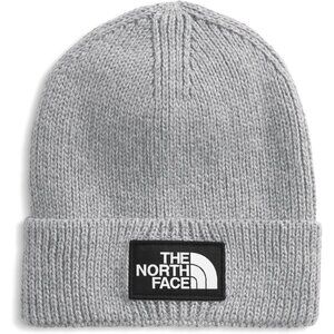The North Face Men Grey Heather Cuffed Beanie Classic Fit Rib Knit Winter Hat